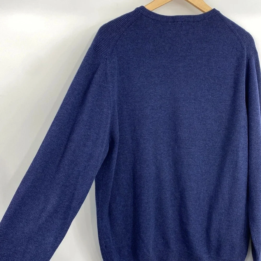 Tommy Bahama Reversible Sweater Men's Size Large Blue Black Pima Cotton Pullover